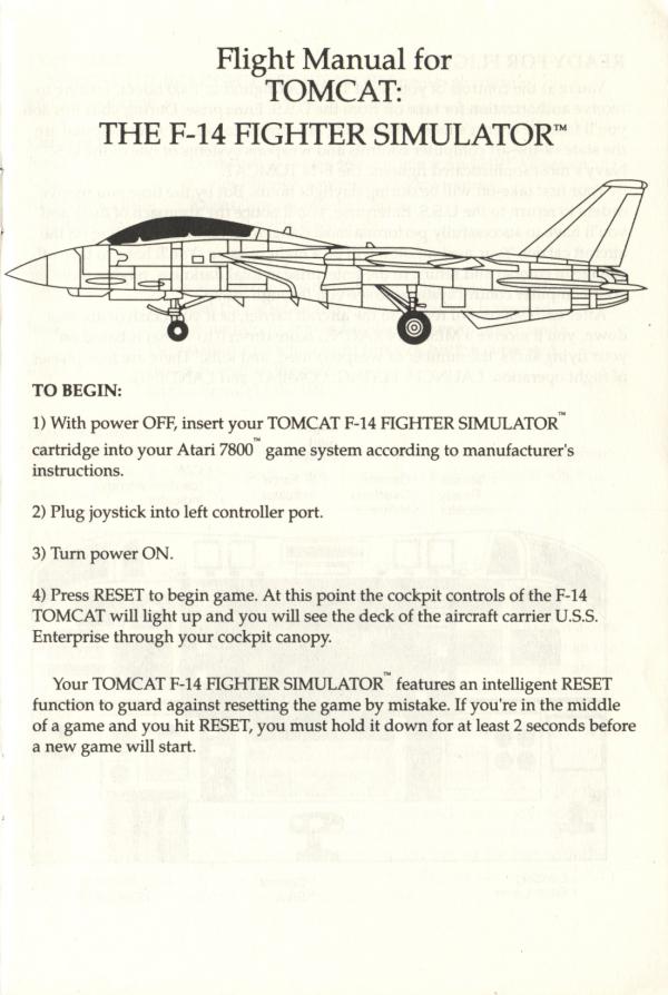 Tomcat: The F-14 Fighter Simulator, Atari Jogos online