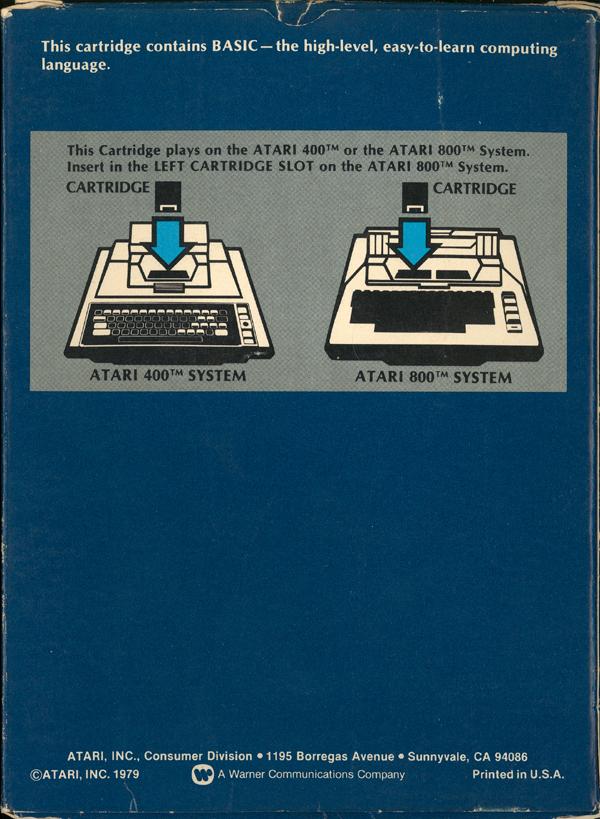 Atari BASIC - Box Back