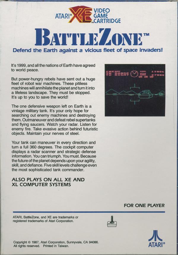 Battlezone - Box Back