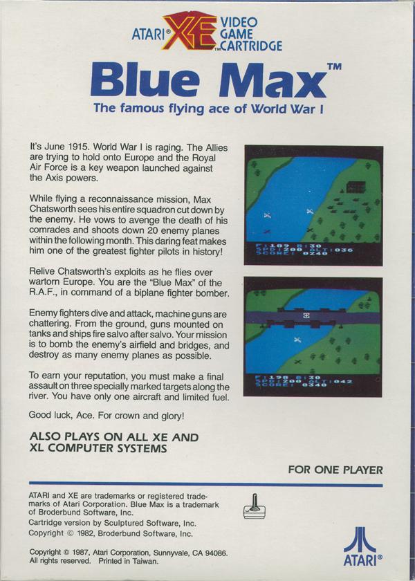 Blue Max - Box Back
