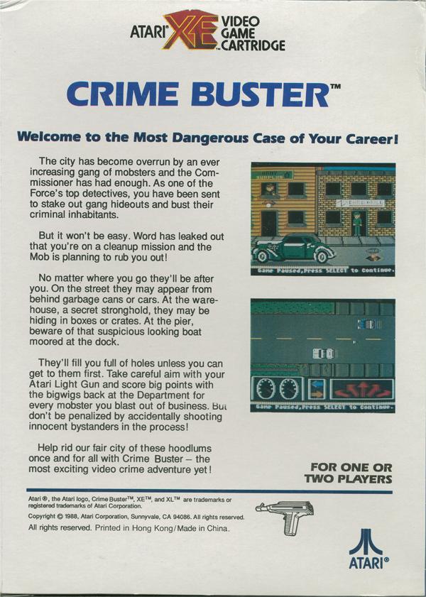 Crime Buster - Box Back