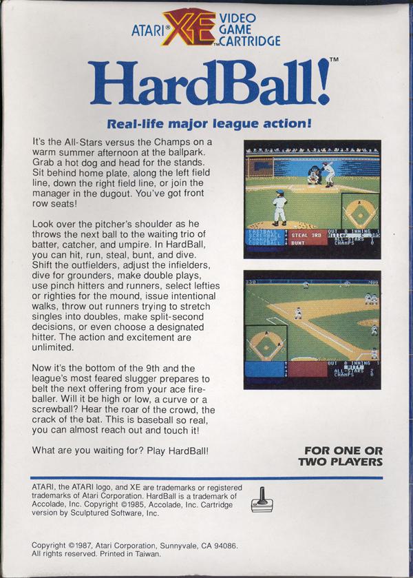 Hardball - Box Back