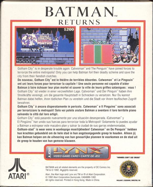 AtariAge - Atari Lynx - Batman Returns (Atari)